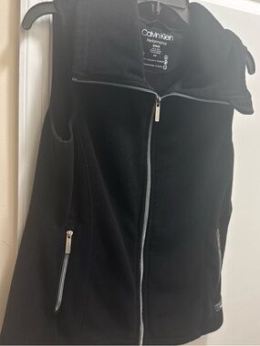 Calvin Klein Performance Black Fleece Zip-Front Vest